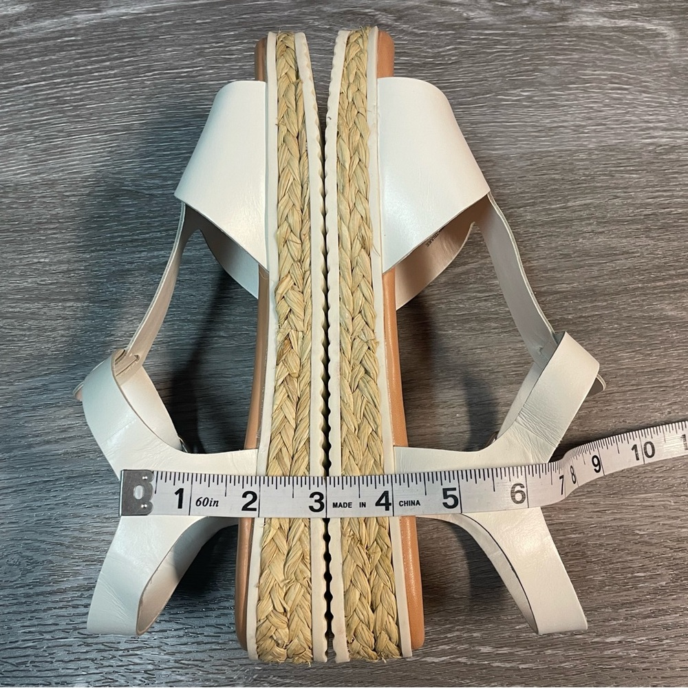 NWOT - Gianni Bini White Women’s Leather Espadrille Sandals Size 9M 1” Heel - Picture 8 of 10